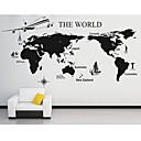 Wall Stickers Wall Decals Large World Map PVC Wall Stickers