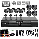 Liview  Full D1 8CH DVR et  System 600 TVLine de camera interieure exterieure