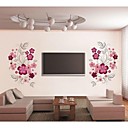 jiubai  fleur mur vigne sticker mural autocollant