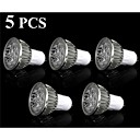 5pcs gu5.3 5w 350-400lm 3000-3500K support de la campouleur de lumiere blanche chaude dimmable ampoule led spot  220v 