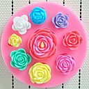 fleur rose fondant gateau au chocolat argile de resine silicone bonbon tapis de mampoule l9.7cm  w9.7cm  h1.3cm