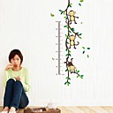 ZOOYOOremovable colorful monkey hang on branch and height measure wall sticker home decor wall stickers for kids room