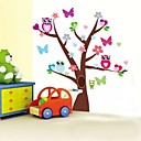 ZOOYOObeautiful colorful owls scroll tree and butterflies wall sticker home decor wall stickers for kidsliving room