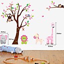 ZOOYOOFashion hot sale removable vinyl colorful tree and cute animals wall sticker home decor Decal Art Mural