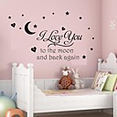 Wall Stickers Wall Decals I Love You to The Moon PVC Wall Stickers