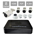 yanse 1000tvl 8 canaux HDMI DVR CCTV 8 outdoor  indoor securite kit de systeme de camera de vision - NTSC  PAL