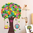 ZOOYOO fashion removable vinyl materail 3D black color tree and owls wall sticker home decor Decal Art Mural Home Decor