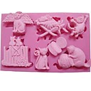 six chats de trous gateau cuisson animale fondant bonbons de chocolat mampoule l9.6m  w6.2cm  h1cm