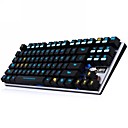 casse-u conception ergonomique couleurs 2LED lumineux ultra-silence 87 touches filaire USB mecanicien de clavier de jeu - noir