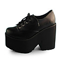 main plate-forme de 7cm noir PU 12cm en cuir talons hauts chaussures lolita classique