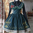 infante lolita marier-go-round motif velours vert robe gothic lolita noir