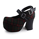 main ecosse grilles motif coton 9cm chaussures talons hauts gothic lolita