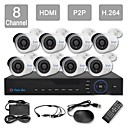 yanse 8ch 960H en temps reel campouleur kit D1 DVR IR camera etanche systeme de cameras de securite CCTV 1000tvl 726cf08