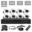 yanse 8ch 960H en temps reel systeme de cameras de securite de la camera campouleur kit D1 DVR IR dome CCTV 1000tvl 708cfw08