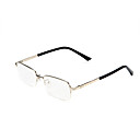 [lentilles] libres rectangle de metal semi-cerclees lunettes de vue classique