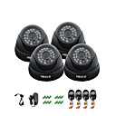 ZOSI 4 pcs Camera Kit 800TVL IR Cut Outdoor Night Vision CCTV Seurity Dome Camera