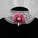 main elegante fleur noir collier de perles chaine de lolita classique