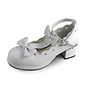 la main dun blanc pur pu 4.5cm en cuir talons hauts douces chaussures lolita avec arc