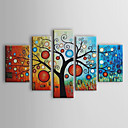Peinture l huile realisee la main abstraite sur canevas tendu - Set de 5 Peinture l huile realisee la main abstraite sur canevas tendu - Set de 5