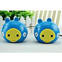 2 pcs portable salut-fi mini haut-parleur dordinateur en forme de cochon w  cable usb -bleu cable 100cm-