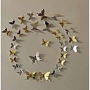 Papillon acrylique 3d le miroir texture de surface stickers muraux ensemble de 12