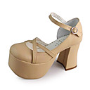 main beige pu 9cm en cuir chaussures talons hauts sweet lolita