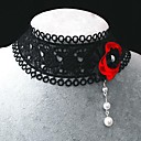 main douce gothique roses noires collier de perles de lolita