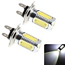 Cob de 2pcs h7 7.5W 600lm 6000k 5x lumiere LED blanche pour le phare de voiture  de brouillard dc 10-30