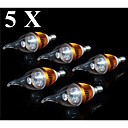 5pcs 3w e14 250-300lm 3000-3500K campouleur blanc chaud ampoule LED de bougie de style bougie  220v 