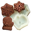 gants de Noel flocon de neige fondant outils gateau au chocolat silicone mampoule cake de decoration l11.7cm  W11cm  h1.7cm