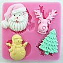 Noel des outils arbre de noel cerfs bonhomme de gateau fondant au chocolat silicone  cake de decoration l7.4cm  w7.4cm  h1.3cm