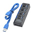 High Speed 5Gbps USB 3.0 4-Ports Hub  Individual Switches  Indicator