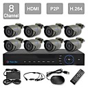 yanse 8ch 960H en temps reel campouleur kit D1 DVR IR camera etanche systeme de cameras de securite CCTV 1000tvl 719cf08