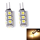 3w 150lm 3000k 13x5050smd lumiere blanche chaude de JMT-095 g4 a mene la le deux broches  12V DC  2 pcs