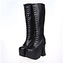 noir PU 14cm en cuir talons hauts chaussures de punk lolita