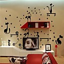 Lovely PVC Black Cat  Butterfly Wall Stickers