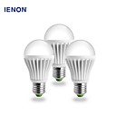 ienon @ 3pcs E27 9W 720-800lm 6000k lumiere blanche froide a conduit blub globe  100-240V 