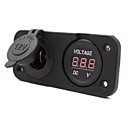 prise allume-cigare universel etanche 12v-24v avec un voltmetre pour voiture moto yacht navire