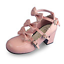 rose la main en cuir PU 63 cm de talon haut Sweet Lolita chaussures larc