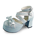 main lumiere bleue PU 7.5cm en cuir chaussures talons hauts sweet lolita