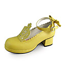 jaune la main en cuir PU 4.5cm chaussures talons hauts sweet lolita