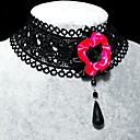 main douce gothique roses noires collier de perles de lolita