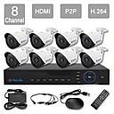 yanse 8ch 960H en temps reel campouleur kit D1 DVR IR camera etanche systeme de cameras de securite CCTV 1000tvl 716cf08