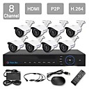 yanse 8ch 960H en temps reel campouleur kit D1 DVR IR camera etanche systeme de cameras de securite CCTV 1000tvl 714cf08