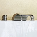 nickel brosse trois trous melangeurs cascade generalisee robinet lavabo