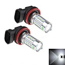 2pcs 15w 15x samsung 2323 SMD 1450lm 6000k lumiere blanche h8 LED pour voiture phare dc 10-30