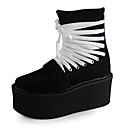 main daim noir 8cm coin gothiques chaussures lolita avec lacet blanc