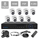 yanse 8ch 960H en temps reel systeme de cameras de securite de la camera campouleur kit D1 DVR IR dome etanche 1000tvl CCTV 711cfw08