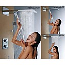 salle de bain douche thermostatique robinet en acier inoxydable 304 brosse monte au mur cascade et pluie tete