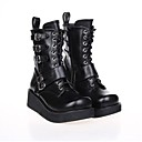 PU noir 6cm de chaussures en cuir plate-forme de punk lolita